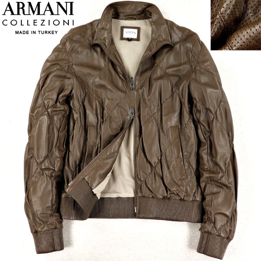 最新作の 美品 ARMANI ジョルジオアルマーニ COLLEZIONI レザー