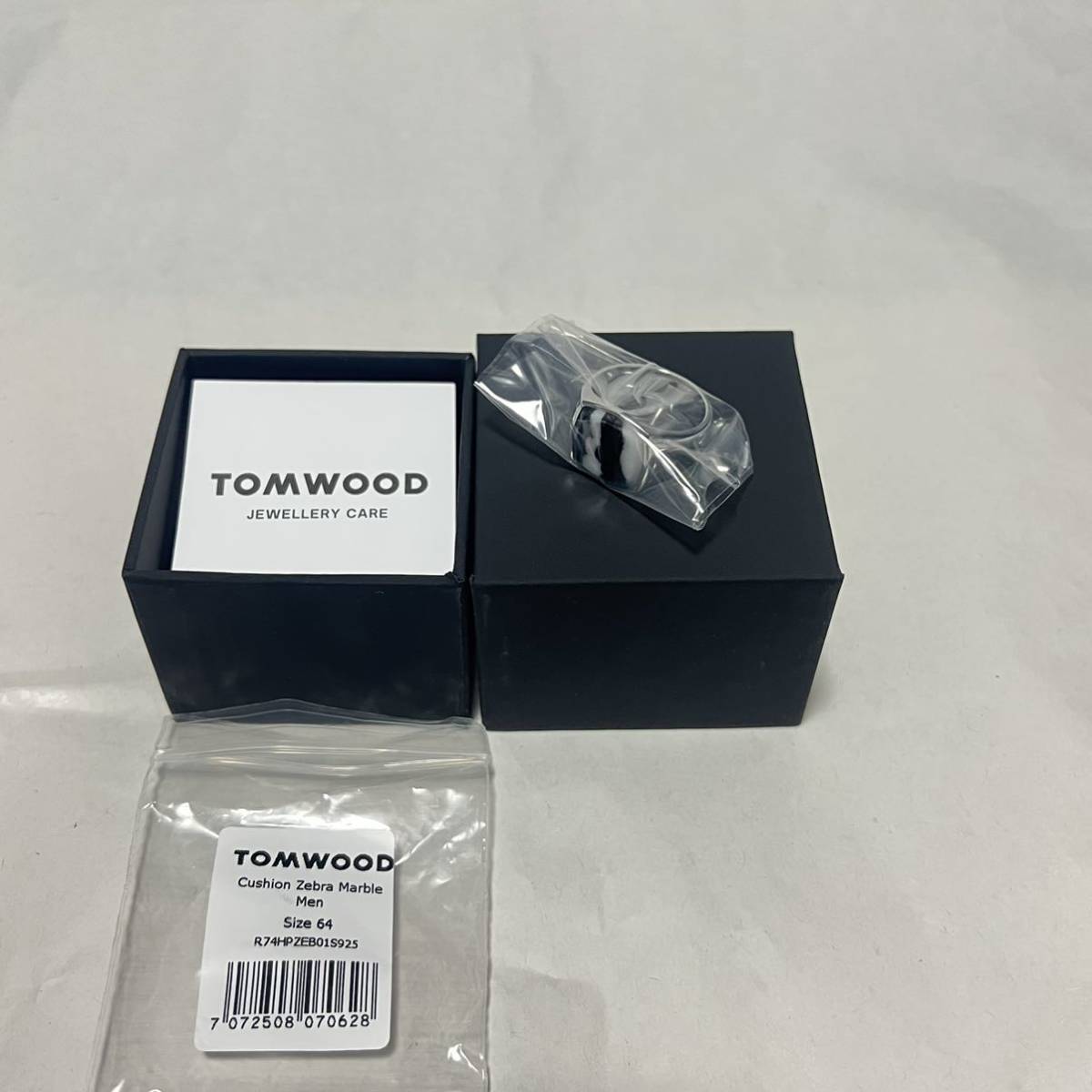 新品 TOM WOOD トムウッドCushion Zebra クッション ゼブラ リング シルバー925 リング 指輪 SILVER ゼブラジャスパー  64