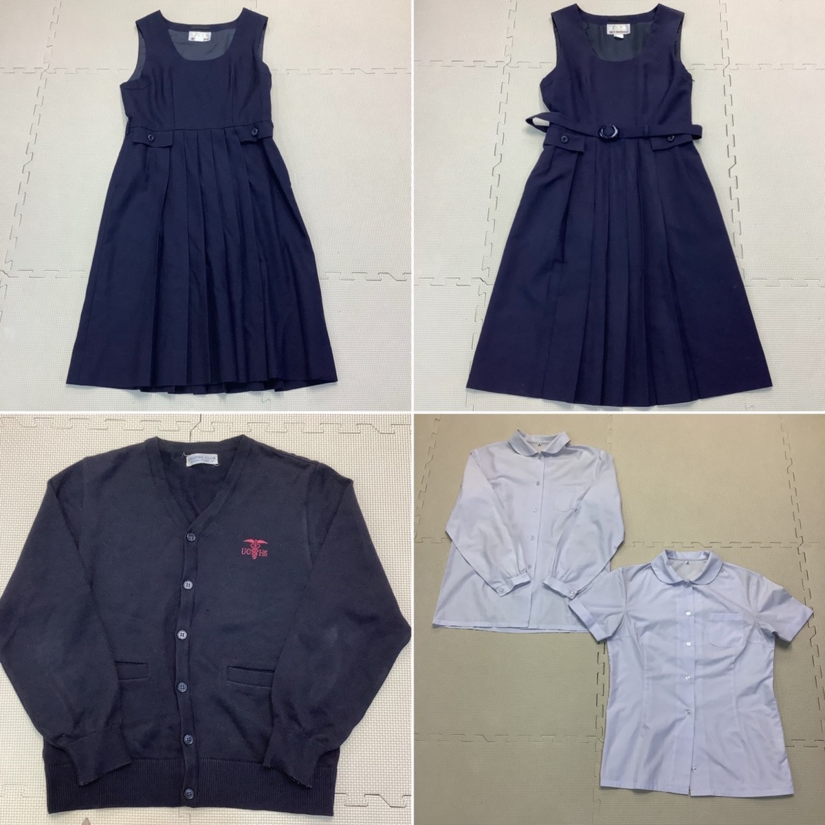 OT382-1 (中古) 栃木県 宇都宮商業高校 6点セット /旧制服/M/L/ブレザー/カーディガン/ブラウス/ジャンパースカート/制服/学生服/女子学生_画像5