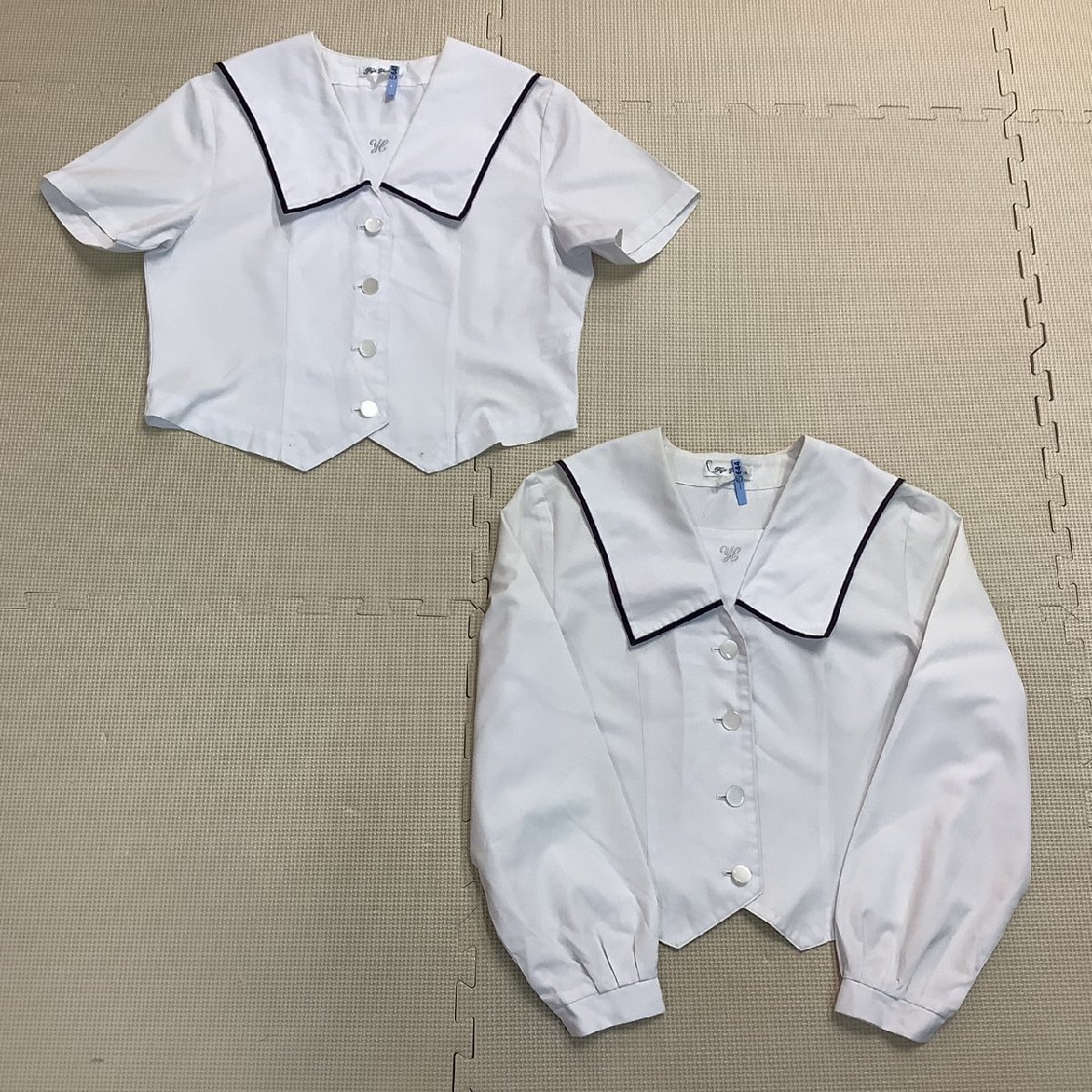 正規品販売! Y)I644 (中古) /M 3点セット セーラーブラウス 谷地高校 山形県 学生服