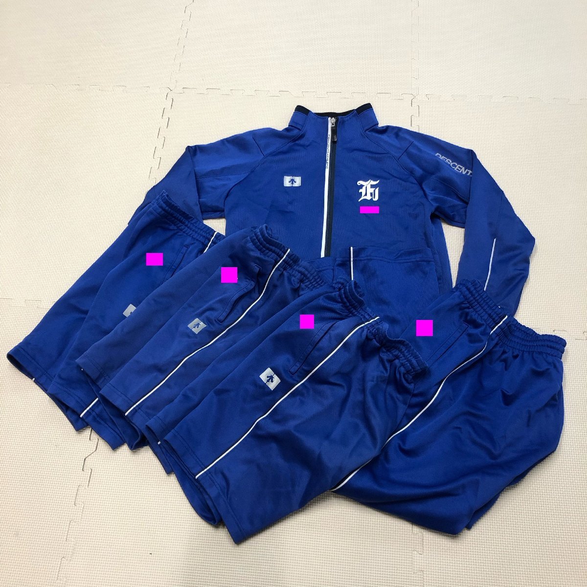 (G)MJ266 ( used ) Gunma prefecture Gunma university cooperation education part attached junior high school jersey top and bottom 5 point set / designation goods /M/ long sleeve / long trousers / shorts / Descente / gym uniform 