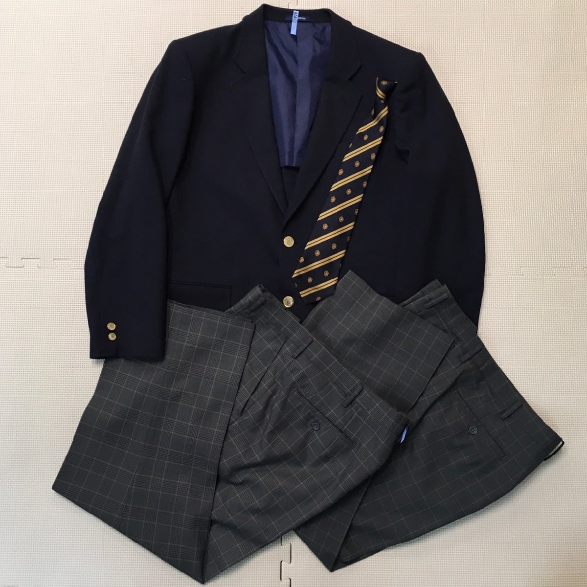 AT542-1 (中古) 栃木県 鹿沼市立北中学校 男子学生服 4点セット /L/W92/ブレザー/ズボン/ネクタイ/TOMBOW/Primary/学生服/制服/冬服/夏服