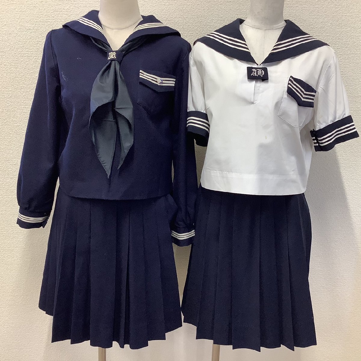 Y)A332(中古)福島県 安達高校 セーラー服3点セット /M/L/W69 Y)A332(中古)福島県 安達高校 セーラー服3点セット /M/L/W69