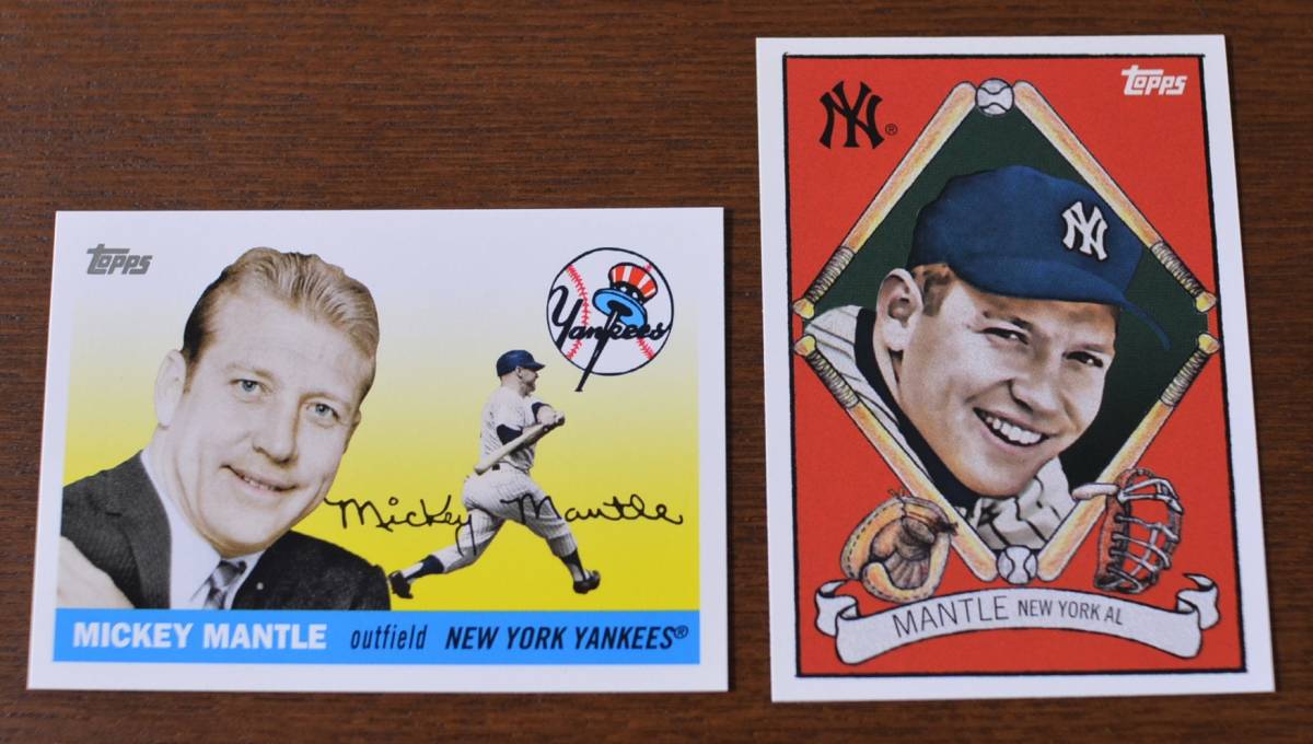 2008年　Mickey Mantle N.Y. Yankees 2枚セット　プロ野球　Topps トレーディングカード　美品_画像1