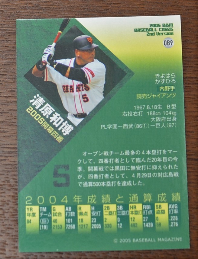 2002年　2005年　清原和博　3枚セット　プロ野球　トレーディングカード　美品_画像3