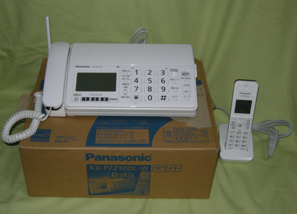 Panasonic ◇パナソニックおたっくすFAX 電話機KX-PZ210-W 子機1台付き