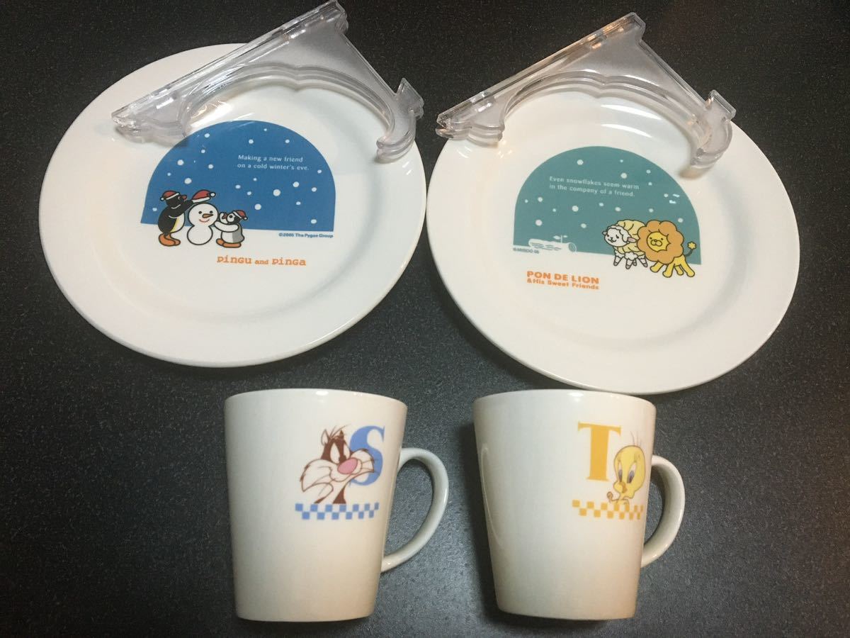  unused mistake do goods tableware set ponte lion multi-tiered food box Pingu .ponte lion. Christmas plate tui- tea temi cup 