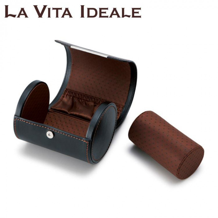 【即納】茶谷産業 LA VITA IDEALE(ラヴィータイデアーレ) ネクタイ＆ウォッチケース 240-573BK ネクタイ 時計 出張 保管 フェイクレザー_画像1