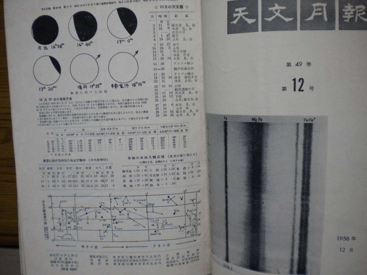  Japan heaven literature .*[ astronomy month .]1956 year 1 month ~12 month *12 pcs. cord ..