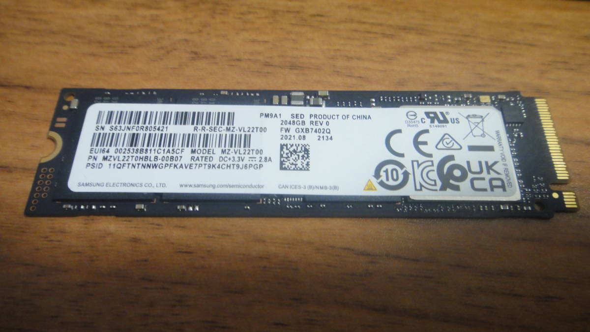 新同品 2TB NVME M 2 2280 SAMSUNG PM9A1 R 7000MB/s W 5200MB/s PCIe4 0  980Pro｜Yahoo!フリマ（旧PayPayフリマ）