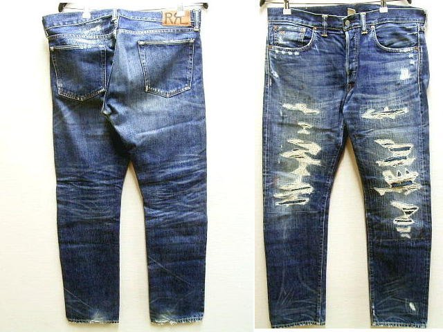 ◇即決[W34]RRL USA製 16SS HILLSDALE WASH SLIM FIT スリム リペア