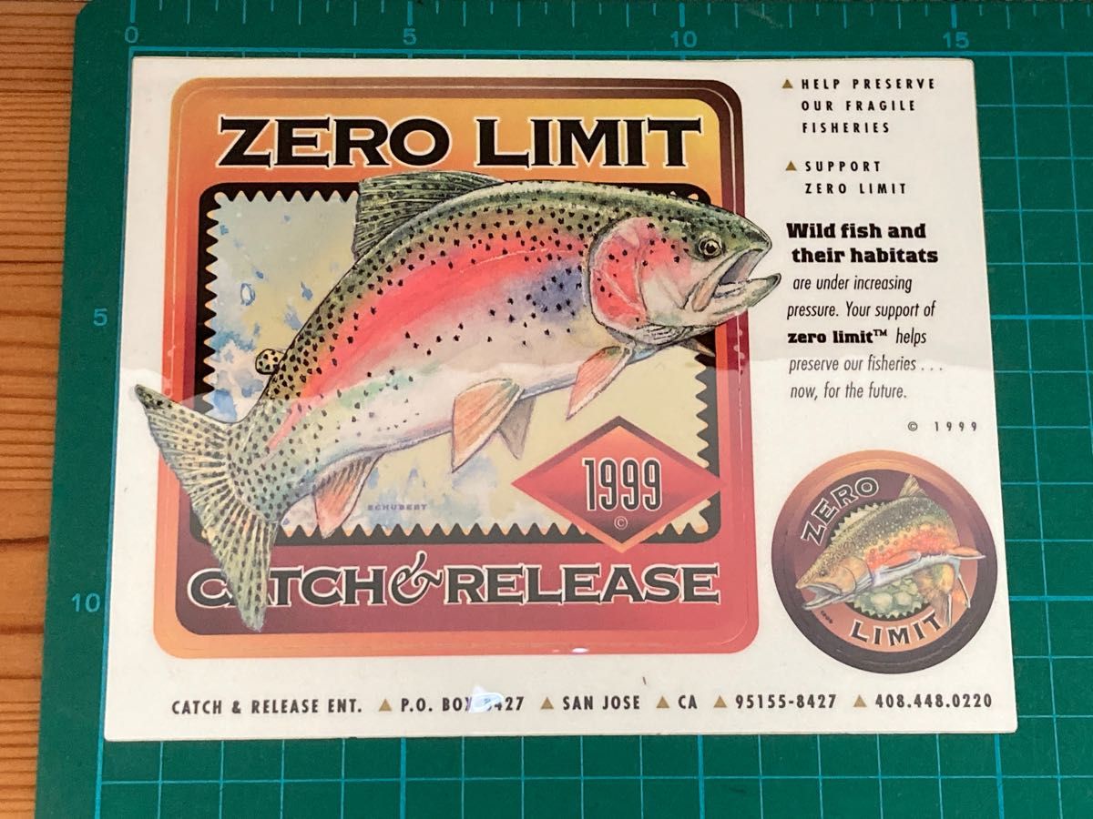 ZERO LIMIT CATCH & RELEASE 1999 キャッチ&リリース トラウト フライフィッシング ステッカー