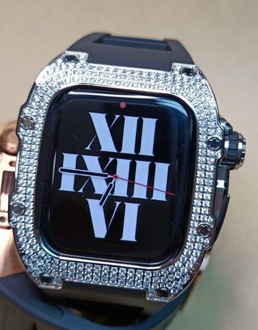 RST2 銀 ジルコニア apple watch カスタム メタル ラバー ゴールデン
