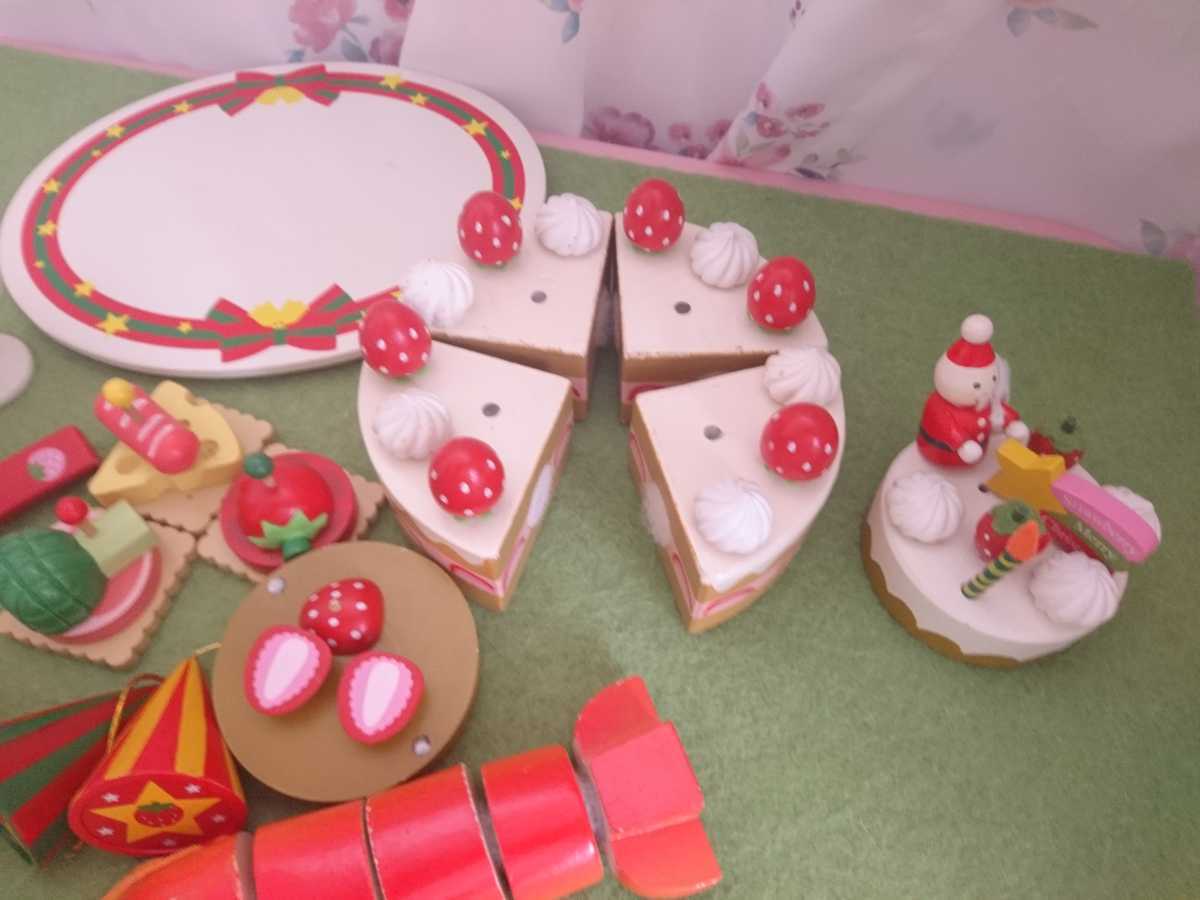 マザーガーデン 野いちご クリスマスログハウス クリスマス ケーキ 希少 レア 木製 ままごと_画像6