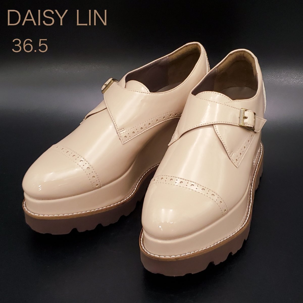 2022秋冬新作 大人気 美品 DAISY LIN WATS by FOXEY モンク 厚底 黒