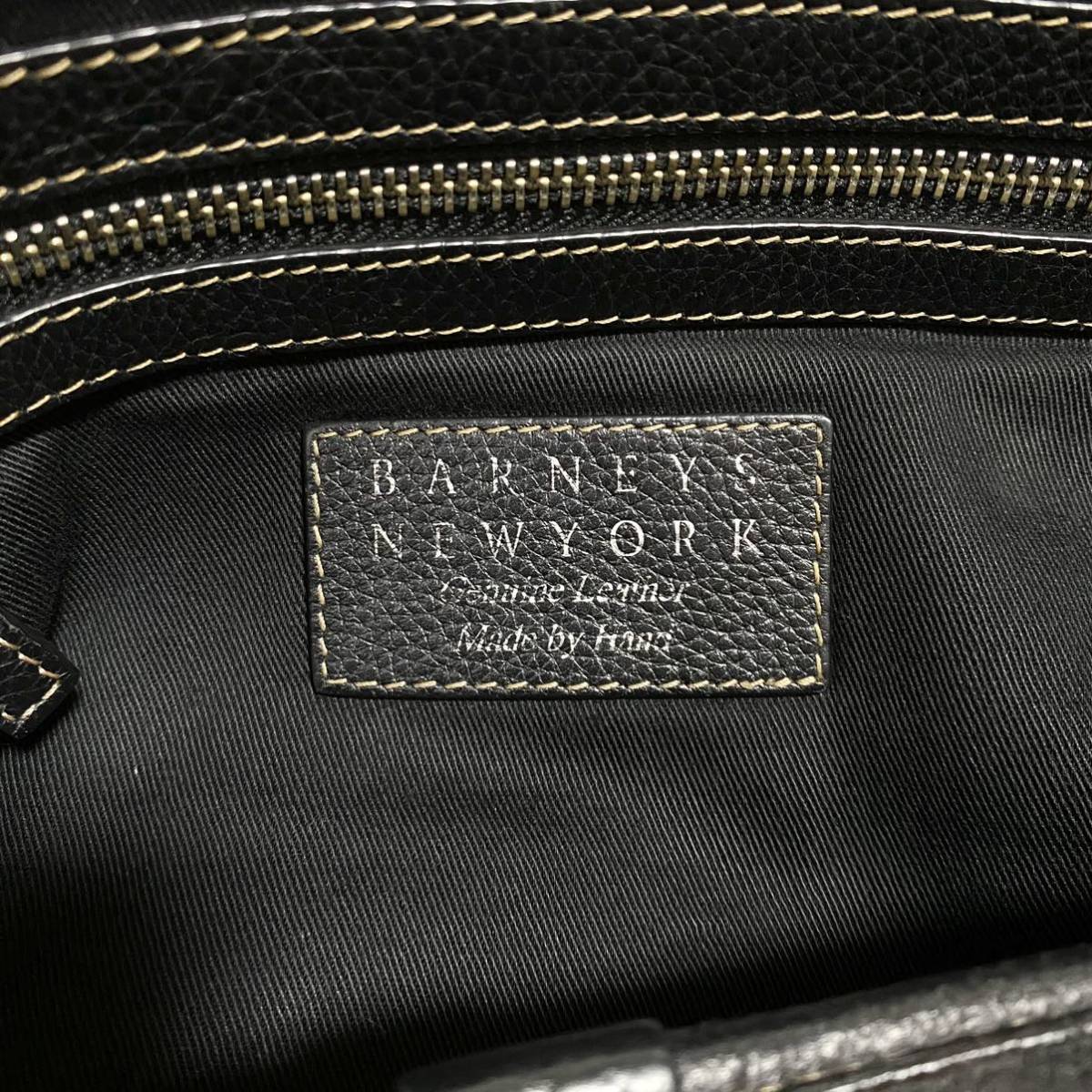 【美品】バーニーズニューヨーク BARNEYS NEWYORK メンズ 2way ビジネスバッグ ブリーフケース トート A4 レザー 本革 ブラック  黒