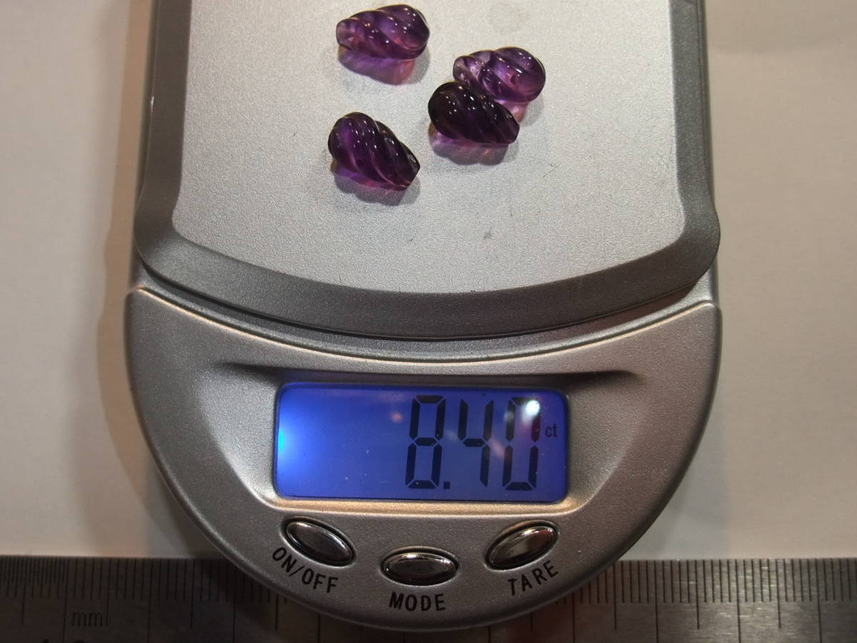 レア☆高品質アメジストamethystツイスト 8.4ct 片穴宝飾用 特注シェイプルース　3　カラーストーン半貴石☆天然石色々まとめて同梱可能_画像3