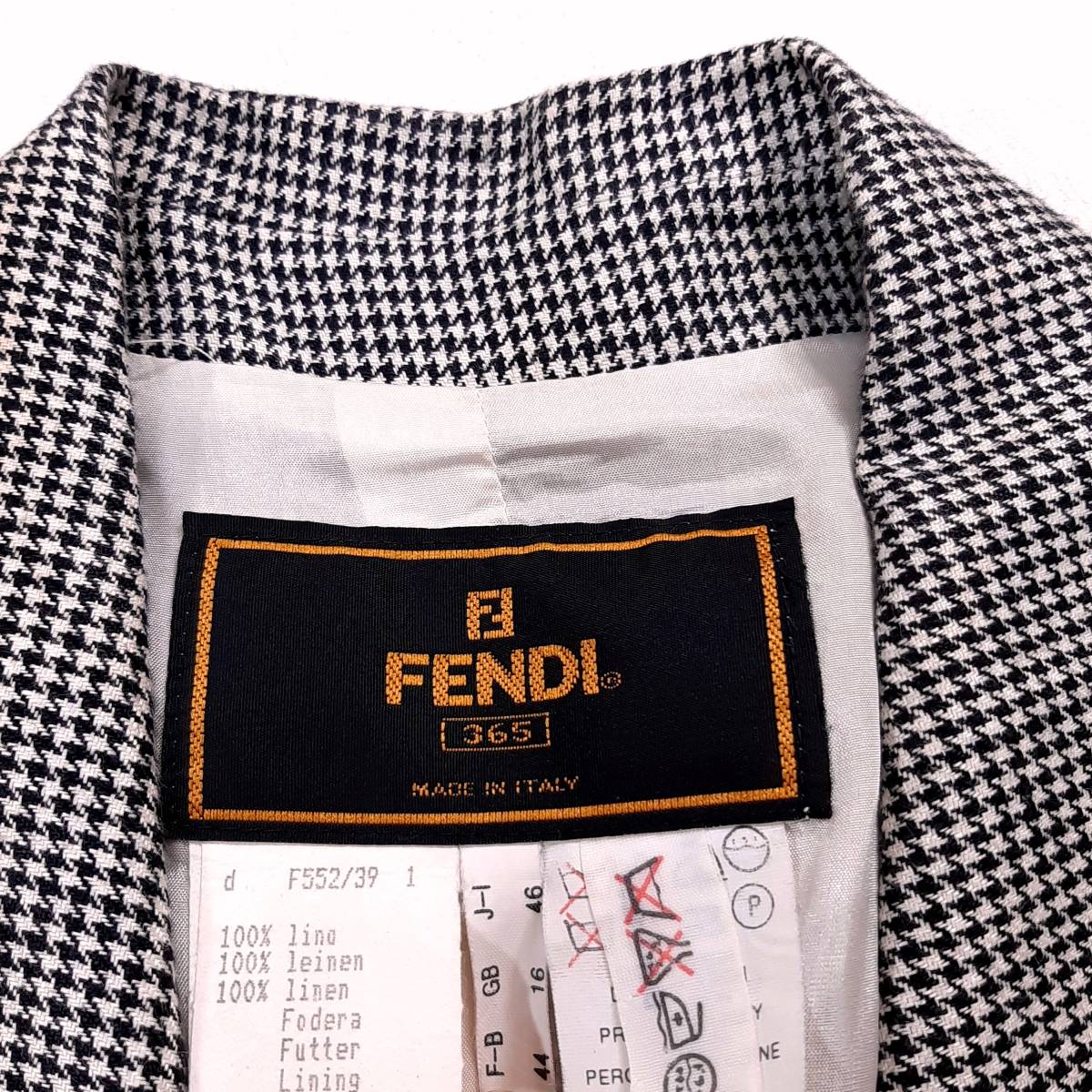 FENDI フェンディ パンツ イタリア製 ゴールドパイピング 黒 金 44 L