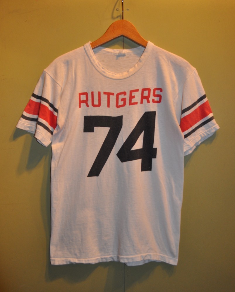 ビンテージ 60年代 CHAMPION RUTGERS 74 チャンピオン 染め込み ナンバーリング Tシャツ