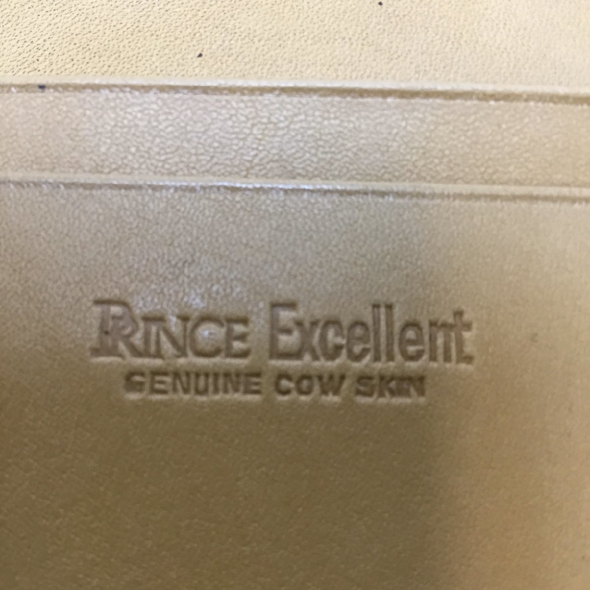 【保管品/CH】PRINCE EXCELLENT プリンス エクセレント 財布 がま口 カウスキン　二つ折り　ベージュ RS0218/0000_画像4