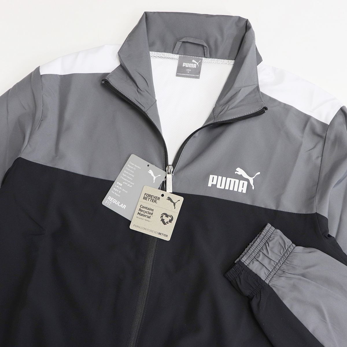 ★プーマ PUMA 新品 メンズ 撥水 ドライ 裏メッシュ ウーブン トラック スーツ 上下セット SET 黒 XLサイズ[SET849541011N-XL] 五 参★QWER_画像3