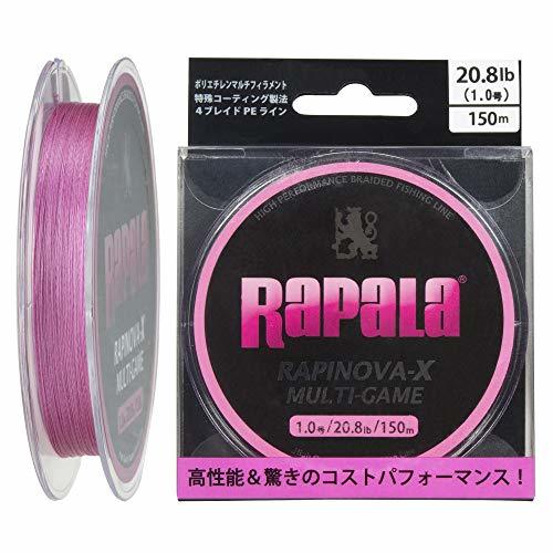 Rapala(ラパラ) PEライン ラピノヴァX マルチゲーム 150m 1.0号 20.8lb 4本編み ピンク RLX150M10PK_画像1