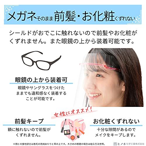 日本製・超軽量 HMフェイスシールド 【クリア ピンク ブラック 軽い 透明 フェースシールド FACESHIELD フェイスガード フェースガ_画像5