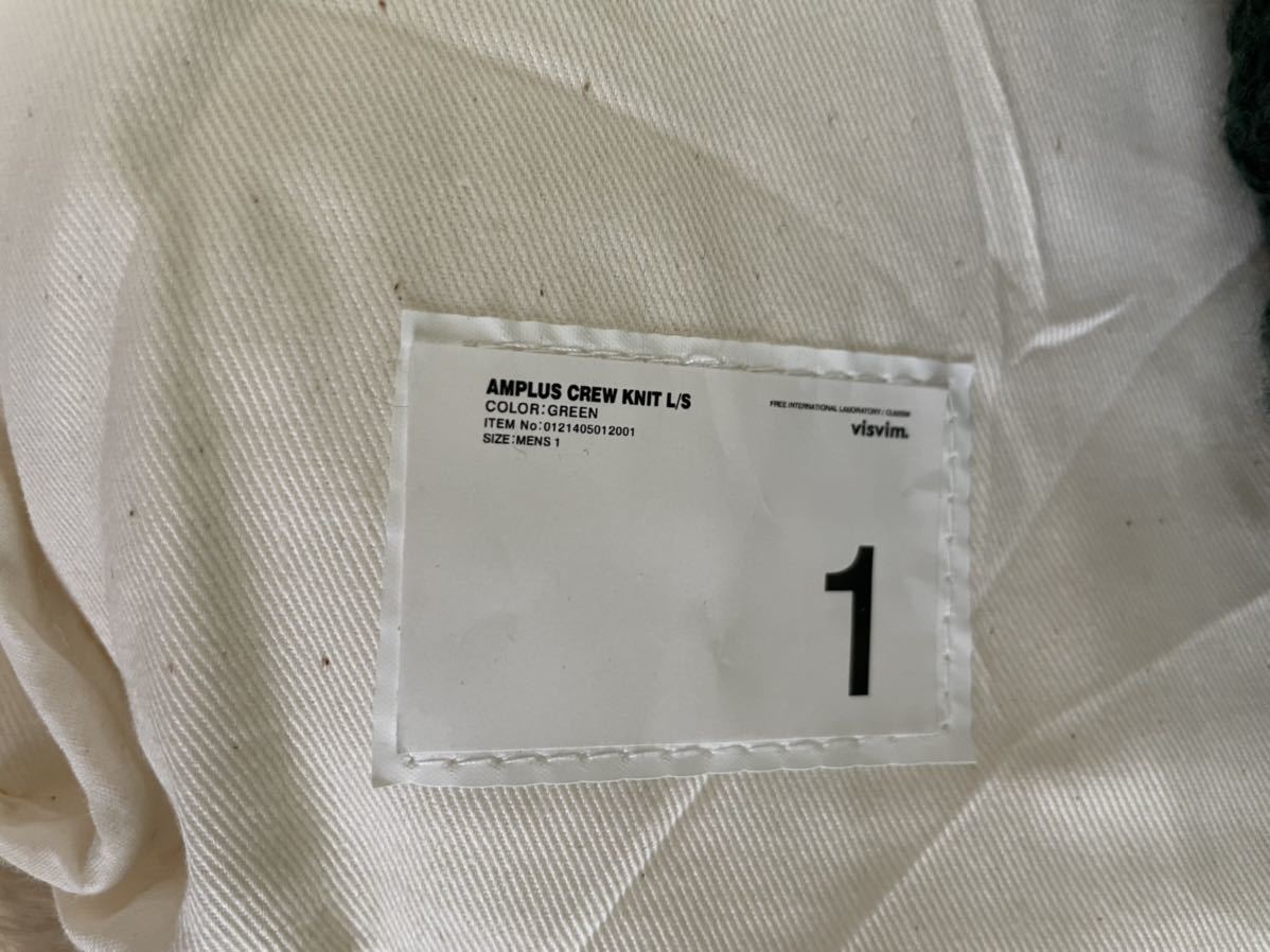 人気ショップ visvim 21FW spot AMPLUS CREW KNIT L/S GREEN サイズ1
