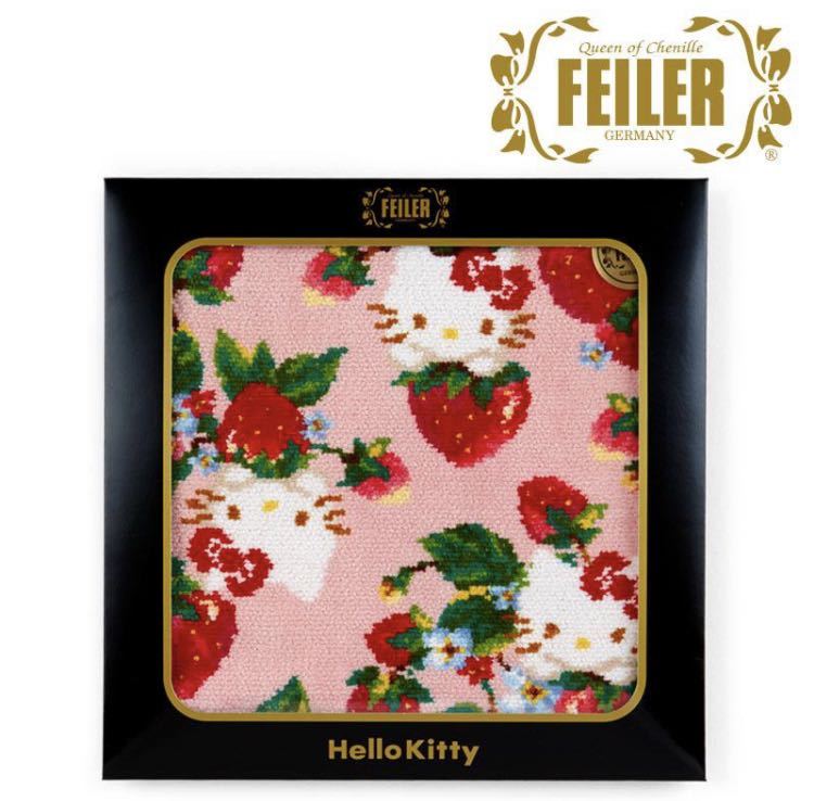 FEILER ハローキティ タオルハンカチ いちご柄 FEILER ハローキティ タオルハンカチいちご柄