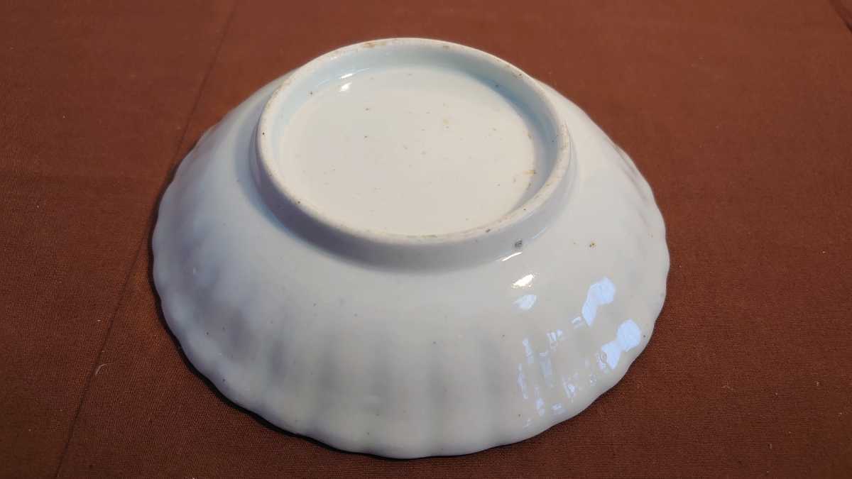 古伊万里 李朝 白磁 色絵 輪華皿 華の図 アンティーク古伊万里 蔵出し