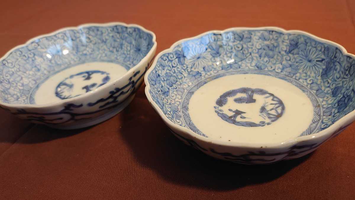 古伊万里 蛸唐草 微塵唐草 染付 成化年製 アンティーク古伊万里 江戸期