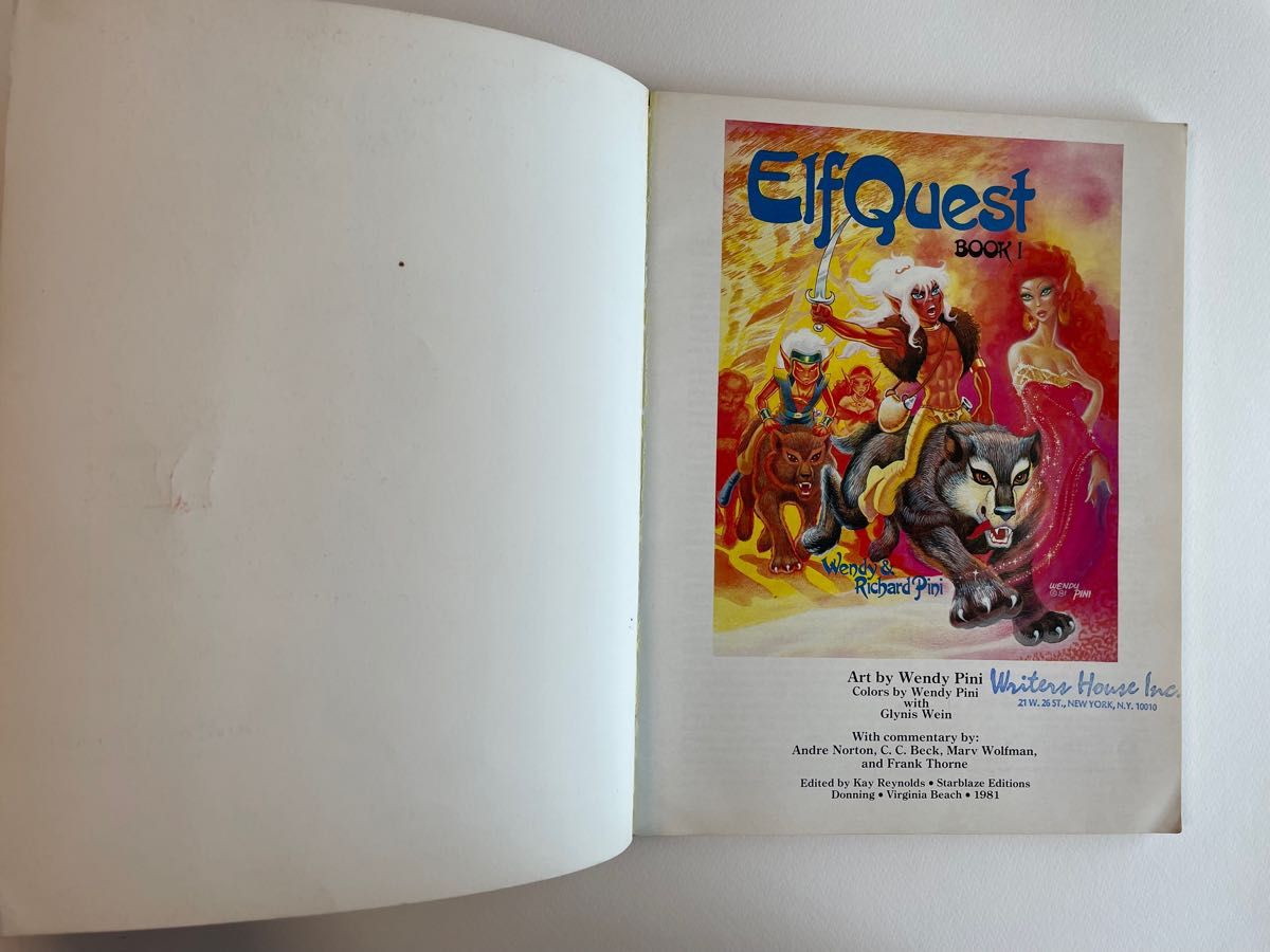 エルフクエスト　洋書　Elf Quest BOOK1 Wendy Pini Richard Pini 中古品　1981 