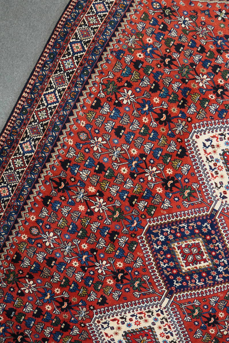 高品質 ペルシャ手織り絨毯 304×204cm ヤラメ トライバルラグ_画像5