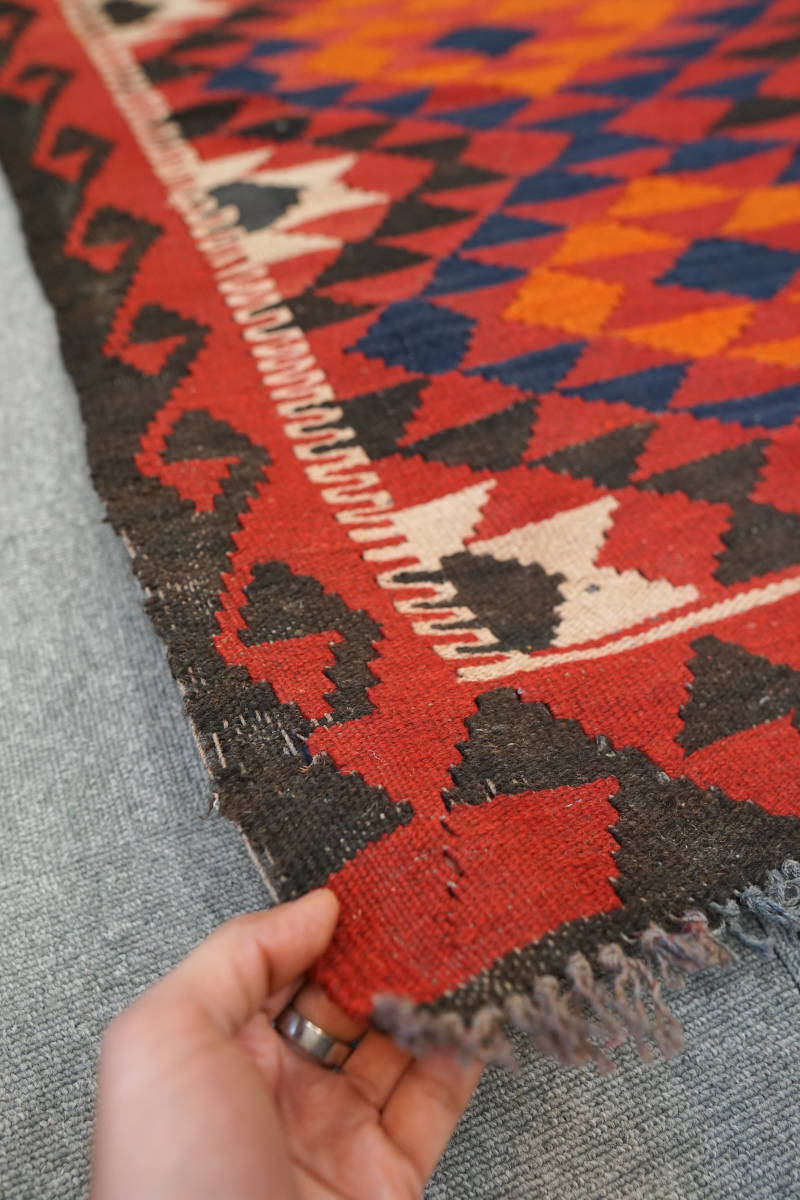 アフガニスタン 手織りキリム 廊下絨毯 SIZE:203× 61cm cstudio.co