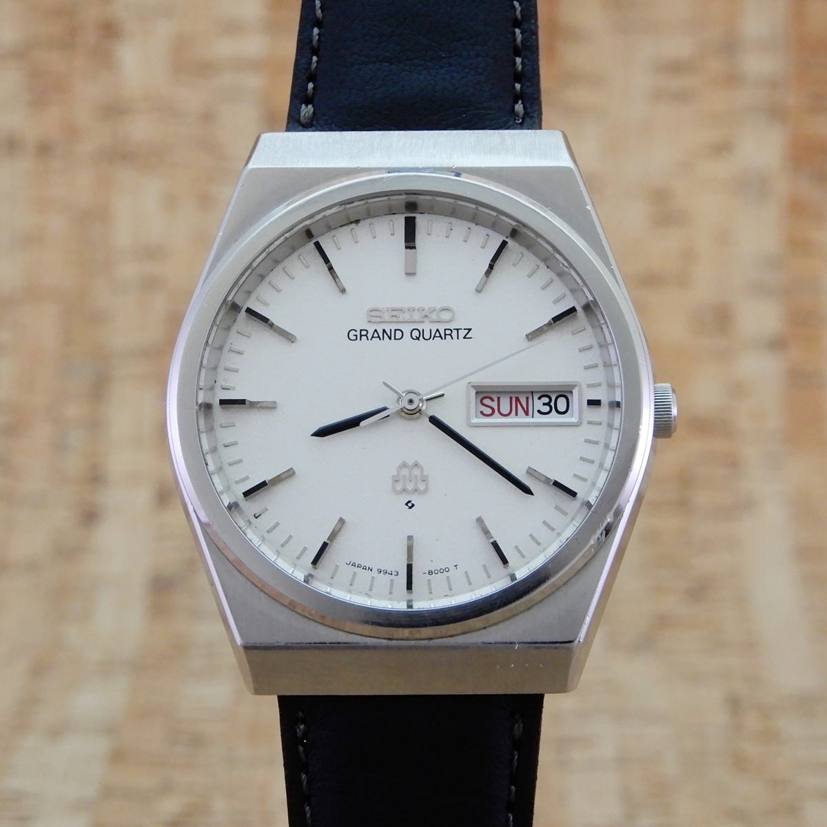 Seiko GrandQuartz 9943-8000 SS TwinQZ/セイコーグランドクォーツ  ツインクォーツ/純正竜頭/箱/取扱説明書/保証書/社外革ベルト 1979年 アクセサリー、時計 ブランド腕時計 セイコー 