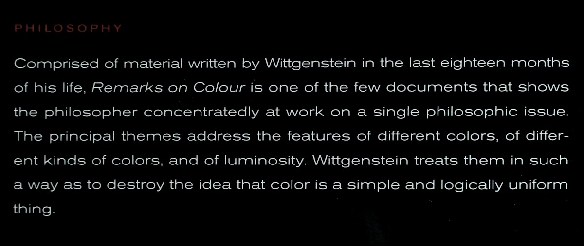 book@/ vi togenshu Thai n/ color concerning / English / German /Wittgenstein/Remarks on Colour/English/German/witogenshu Thai n/Anscombe