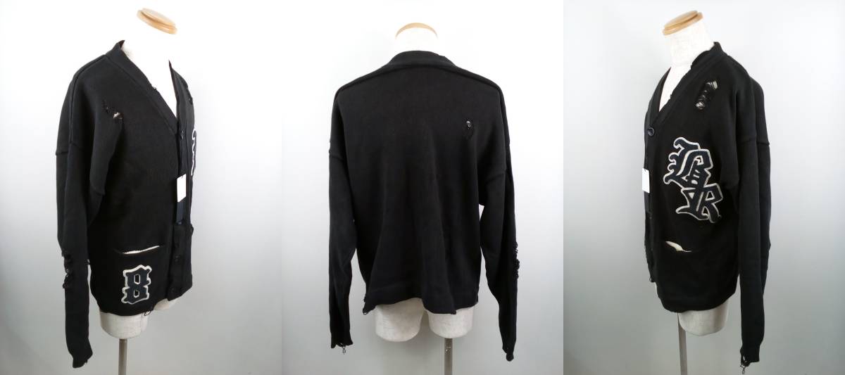 131-KM1951-120: BREATH ブレス 22AW CRUSH LETTERED CARDIGAN