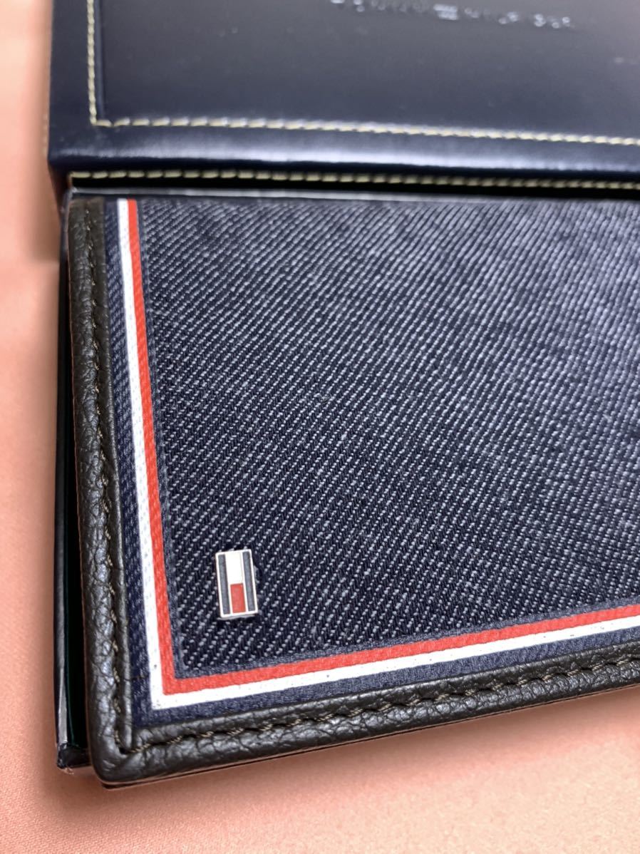 トミーヒルフィガー 長財布 31TL190005 デニム レザー TOMMY HILFIGER 長札 二つ折 小銭入れあり メンズ 新品未使用品の画像4