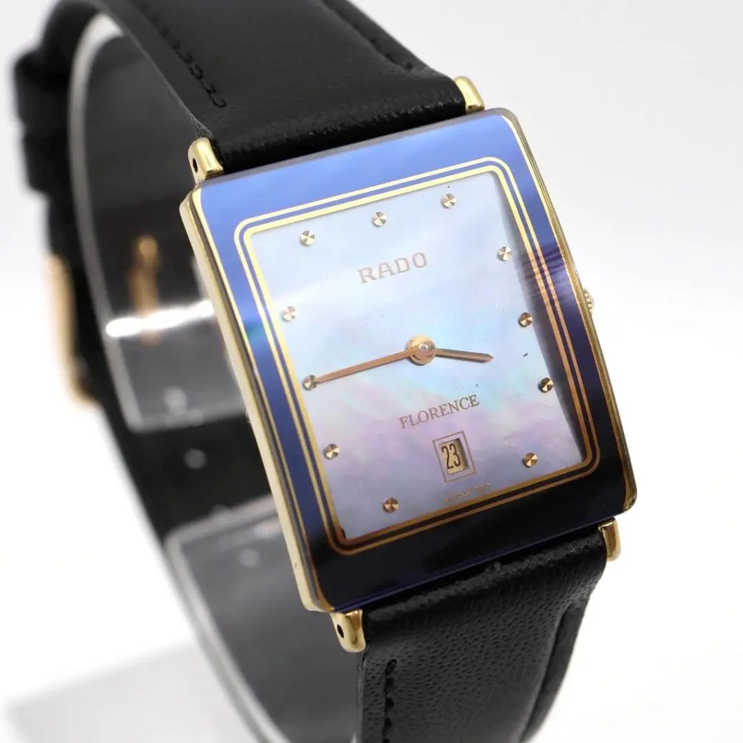 新作HOT 《希少》RADO シェル デイト レザー FLORENCE 腕時計 高品質人気