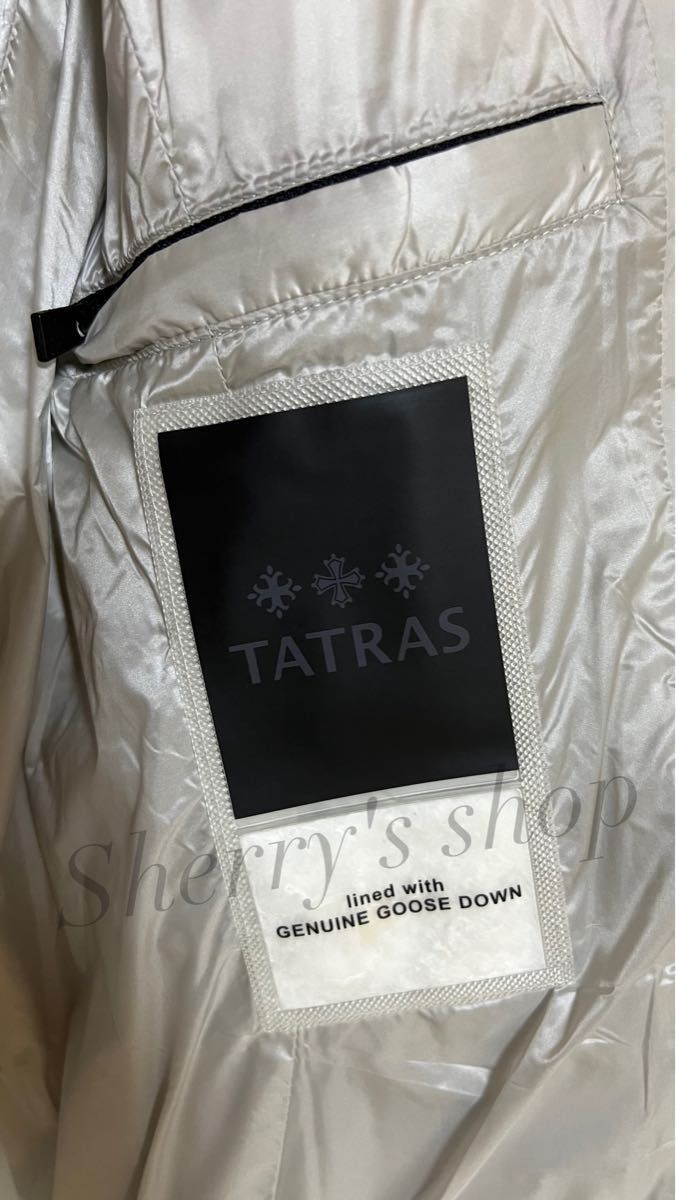 美品 TATRAS OTTAWA タトラス ダウン ダウンコート ロングダウンコート ライトグレー 03 L 雑誌掲載 訳あり格安