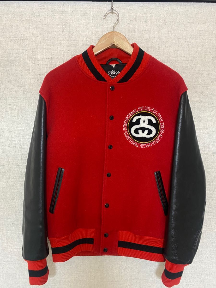 stussy varsity leather star letterman award roc tribe