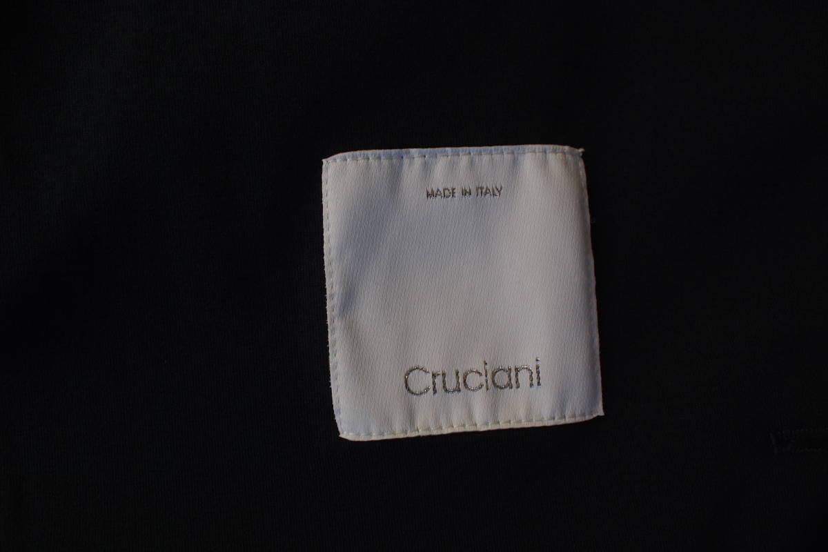 新品タグ付 イタリア製 高級クルチアーニ CRUCIANI 春夏 コットン混 2B ジャージー カットソージャケット 定番ダークネイビー系 50(L~XL)