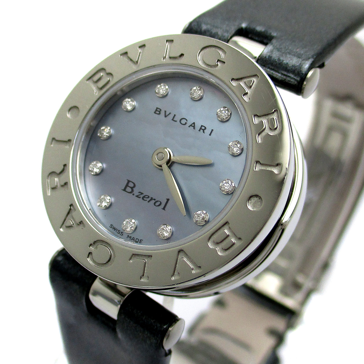 ブルガリ 時計 ビーゼロワン レディース ダイヤ12P シェル文字盤 BZ22S