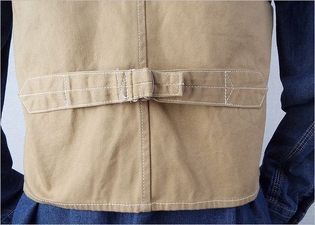 【送料無料 37%OFF】HOUSTON ヒューストン ヴィンテージオックス ワークベスト WORK VEST 日本製 NO.50481 KHAKI_Mサイズ_画像5