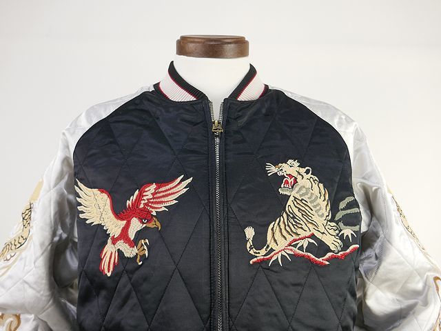 【送料無料 25%OFF】HOUSTON ヒューストン レーヨン キルティング スカジャン SOUVENIR JACKET 「DRAGON柄」 NO.51215 BLACK_Lsize_画像4