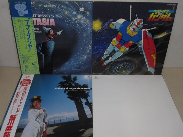 LP* песни из аниме относящийся 36 комплект * Space Cobra, Lupin III, Kamen Rider, Captain, Gundam др. разнообразные * с лентой содержит *A0210-22