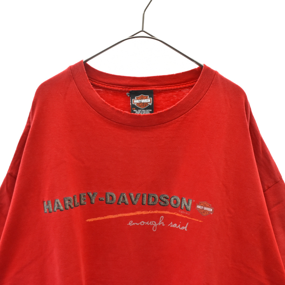 ヴィンテージ 00's Harley-Davidson ハーレーダビッドソン NORTHWEST Tシャツ レッド 2001年製_画像3