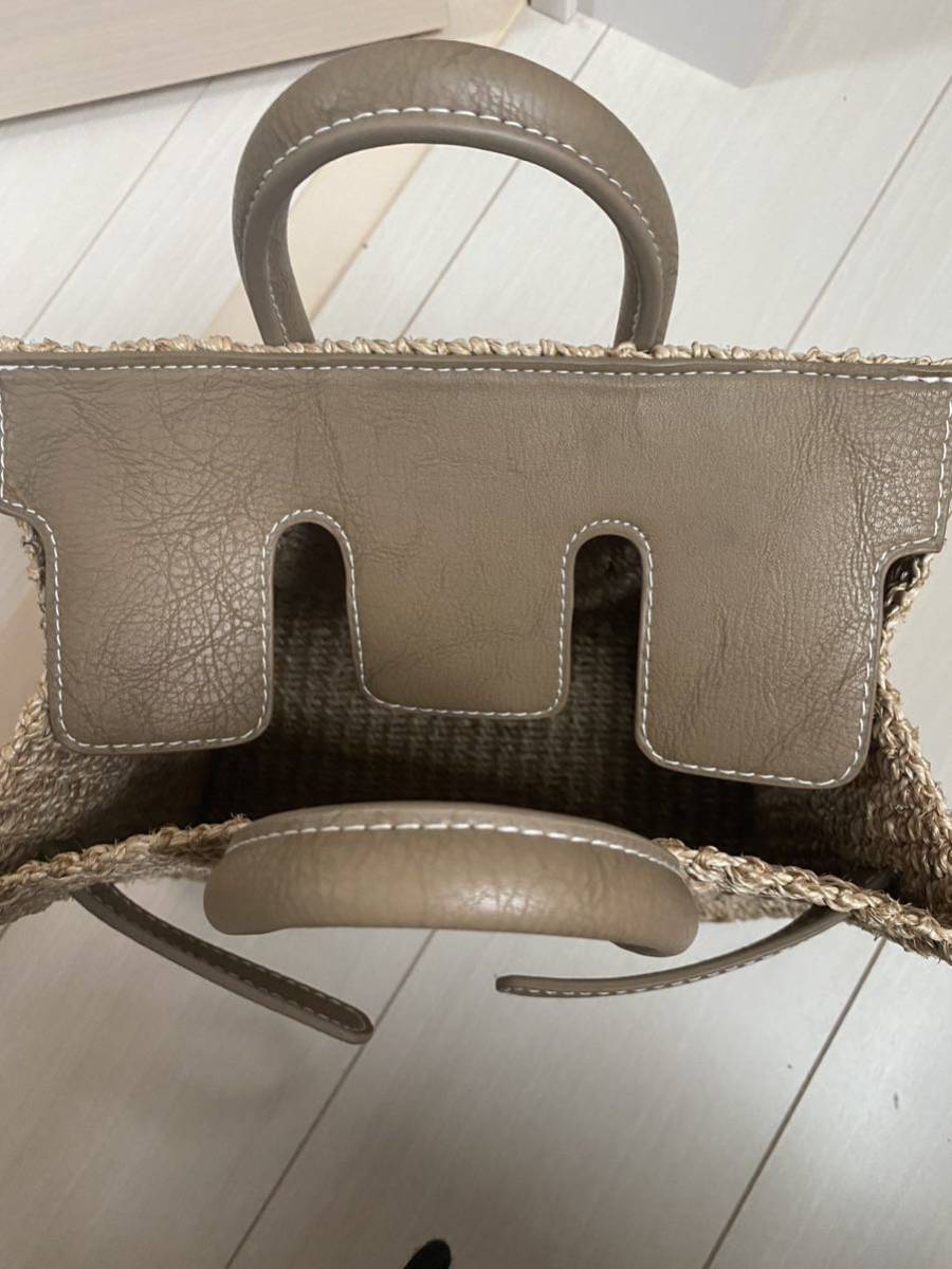 SEA シー かごバッグ Sサイズ グレージュ 美品 バスケット、籐かご