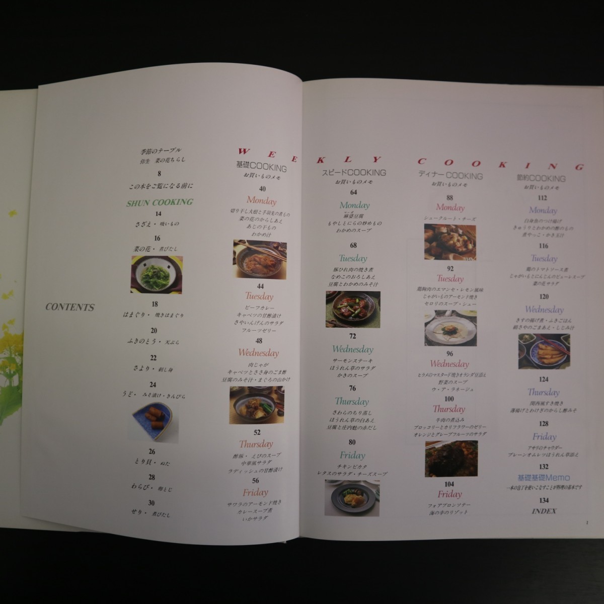 特2 51215 / SHUN COOKING 3月の料理カレンダー 1994年3月1日発行 菜の花の煮びたし 切り干し大根と手羽先の煮もの 鶏むね肉のエマンセ_画像2