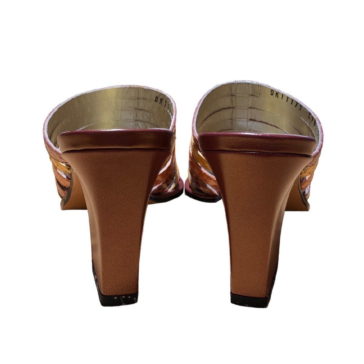 Salvatore Ferragamo フェラガモ ヒールサンダル オレンジ系 美品